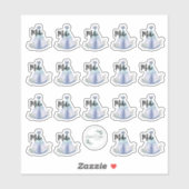 Sticker en vinyle coupé sur mesure, dessin de tipi (Feuille)