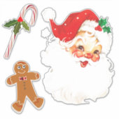 Sticker en vinyle coupé sur mesure du Père Noël (Devant)