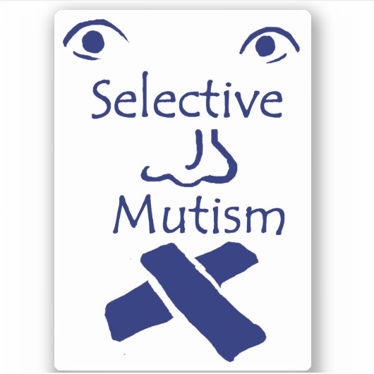 Sticker en vinyle coupé sur mesure face au mutisme (Devant)