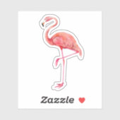 Sticker en vinyle coupé sur mesure Flamant rose (Feuille)