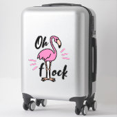 Sticker en vinyle coupé sur mesure, flamingo (Sur valise)