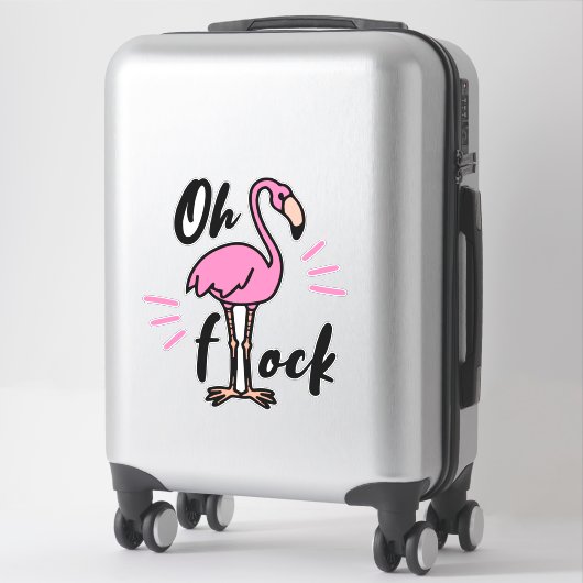 Sticker en vinyle coupé sur mesure, flamingo (Sur valise)
