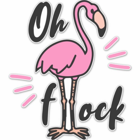 Sticker en vinyle coupé sur mesure, flamingo (Devant)