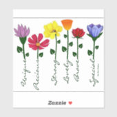 Sticker en vinyle coupé sur mesure - Fleur sauvage (Feuille)