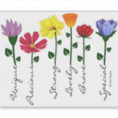 Sticker en vinyle coupé sur mesure - Fleur sauvage (Devant)