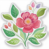 Sticker en vinyle coupé sur mesure Fleur sauvage r (Devant)