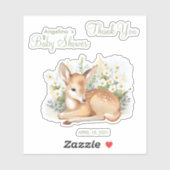 Sticker en vinyle coupé sur mesure pour baby showe (Feuille)