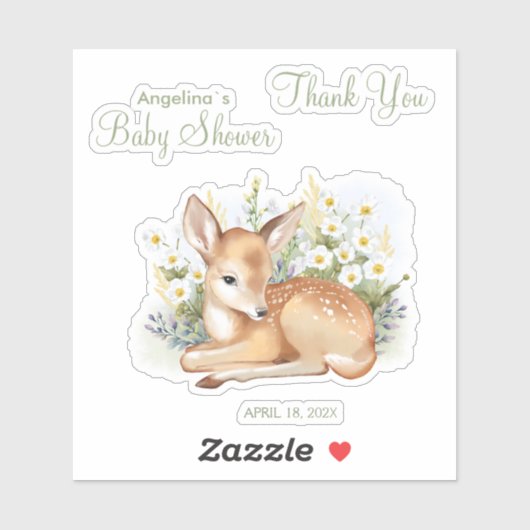 Sticker en vinyle coupé sur mesure pour baby showe (Feuille)