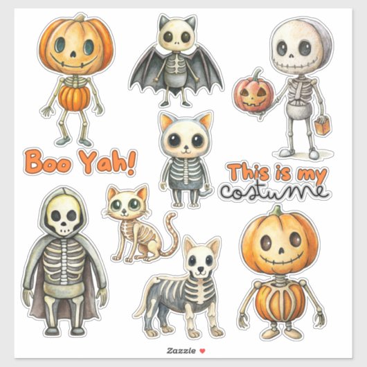 Sticker en vinyle coupé sur mesure pour bébés Skel (Feuille)