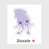 Sticker en vinyle coupé sur mesure pour calmar mou (Feuille)