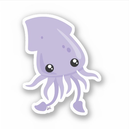 Sticker en vinyle coupé sur mesure pour calmar mou (Devant)