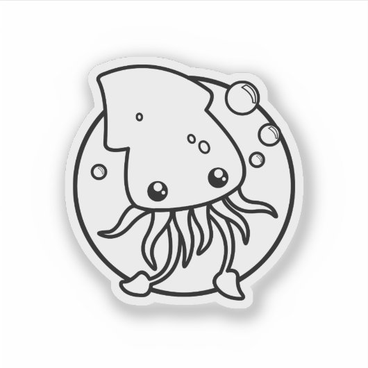 Sticker en vinyle coupé sur mesure pour calmar mou (Devant)