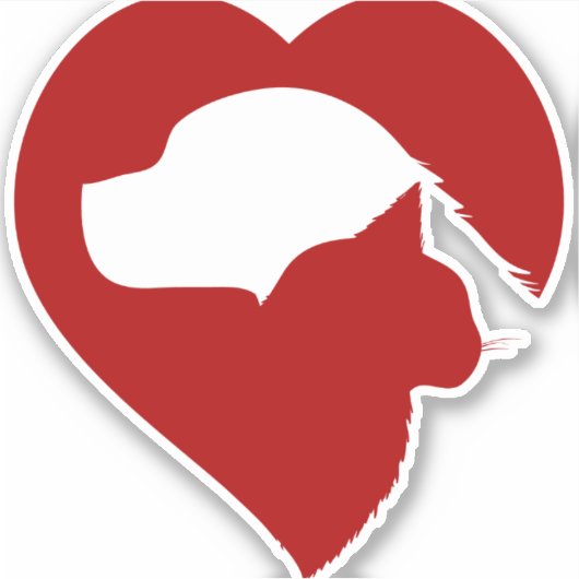 Sticker en vinyle coupé sur mesure pour chat rouge (Devant)