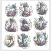 Sticker en vinyle coupé sur mesure pour dragons fl (Feuille)