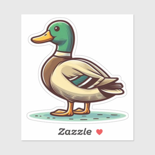 Sticker en vinyle coupé sur mesure pour le canard  (Feuille)