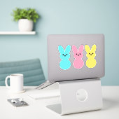 Sticker en vinyle Coupé sur mesure pour les lapins (Ordinateur portable sur le bureau)