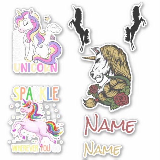 Sticker en vinyle coupé sur mesure pour les licorn (Devant)