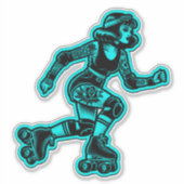 Sticker en vinyle coupé sur mesure : Roller Girl ( (Devant)