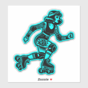 Sticker en vinyle coupé sur mesure : Roller Girl (
