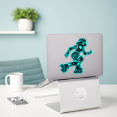 Sticker en vinyle coupé sur mesure : Roller Girl ( (Ordinateur portable sur le bureau)