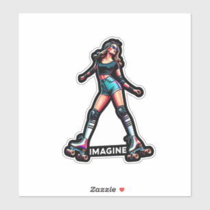 Sticker en vinyle coupé sur mesure : Roller Girl