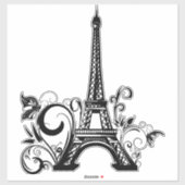 Sticker en vinyle coupé sur mesure Tour Eiffel (Feuille)