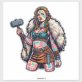 Sticker en vinyle coupé sur mesure : Warrior Woman (Feuille)