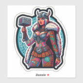Sticker en vinyle coupé sur mesure : Warrior Woman (Feuille)