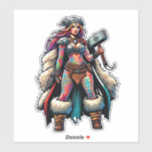 Sticker en vinyle coupé sur mesure : Warrior Woman (Feuille)