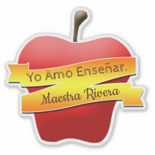 Sticker en vinyle coupé sur mesure - Yo amo enseña (Devant)