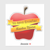 Sticker en vinyle coupé sur mesure - Yo amo enseña (Feuille)