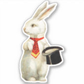 Sticker en vinyle cousu blanc lapin (Devant)