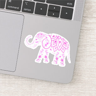 Sticker en vinyle cousu rose Elephant