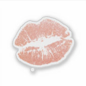 Sticker en vinyle cousu rose Kiss (Devant)