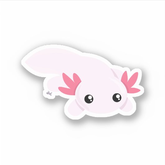 Sticker en vinyle cousu sur mesure Axolotl (Devant)