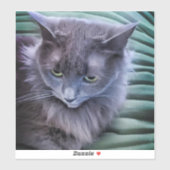 Sticker en vinyle cousu sur mesure gris vert (Feuille)