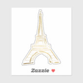 Sticker en vinyle cousu sur mesure Tour Eiffel Or (Feuille)