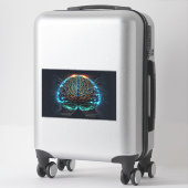 Sticker en vinyle Cyber Cerveau Ordinateur (Sur valise)