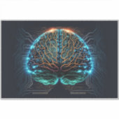 Sticker en vinyle Cyber Cerveau Ordinateur (Devant)