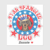 Sticker en vinyle Dachshund patriotique (Feuille)