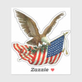 Sticker en vinyle d'aigle patriotique (Feuille)