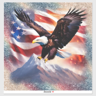 Sticker en vinyle d'aigle patriotique