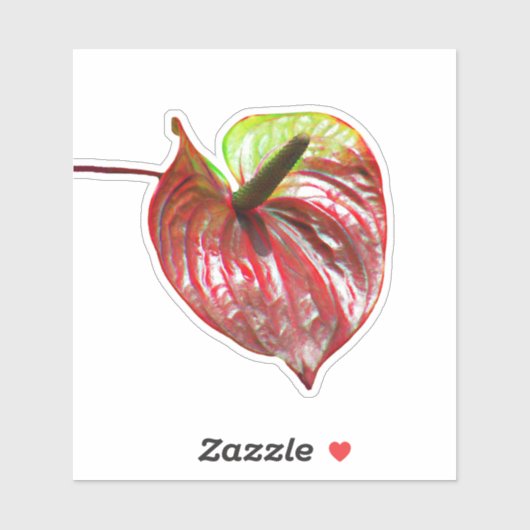 Sticker en vinyle d'anthurium de Noël (Feuille)
