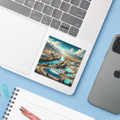 Sticker en vinyle de 3 pouces de Pagosa Springs Co (Ordinateur portable avec iPhone)