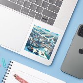 Sticker en vinyle de 3 pouces Indiana Parfait Nort (Ordinateur portable avec iPhone)