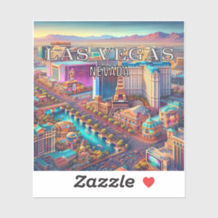 Sticker en vinyle de 3 pouces Las Vegas Nevada
