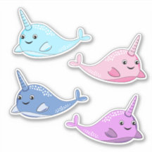 Sticker en vinyle de 4 Narwhal