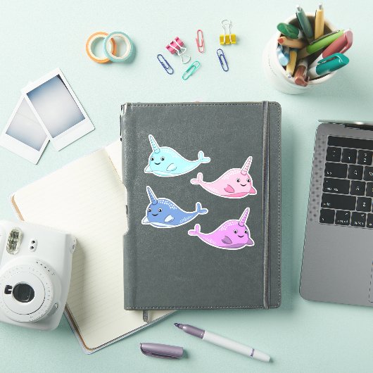 Sticker en vinyle de 4 Narwhal (Couverture iPad)