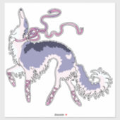 Sticker en vinyle de ballet Borzoi Die Cut (Feuille)