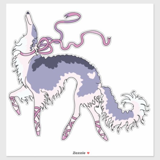 Sticker en vinyle de ballet Borzoi Die Cut (Feuille)
